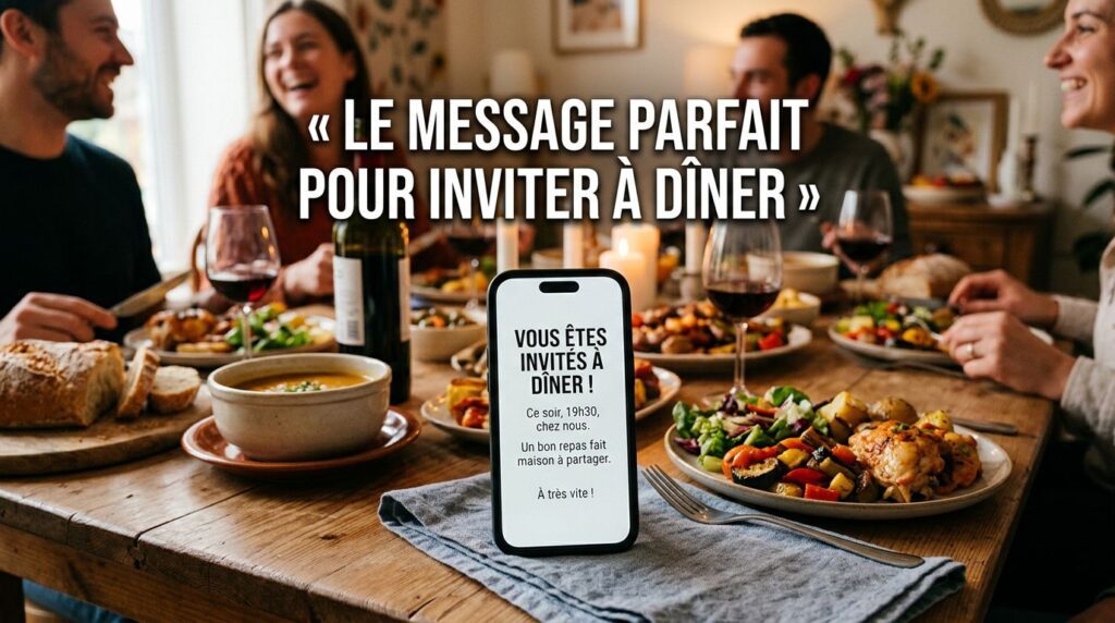 inviter quelqu'un à dîner par message